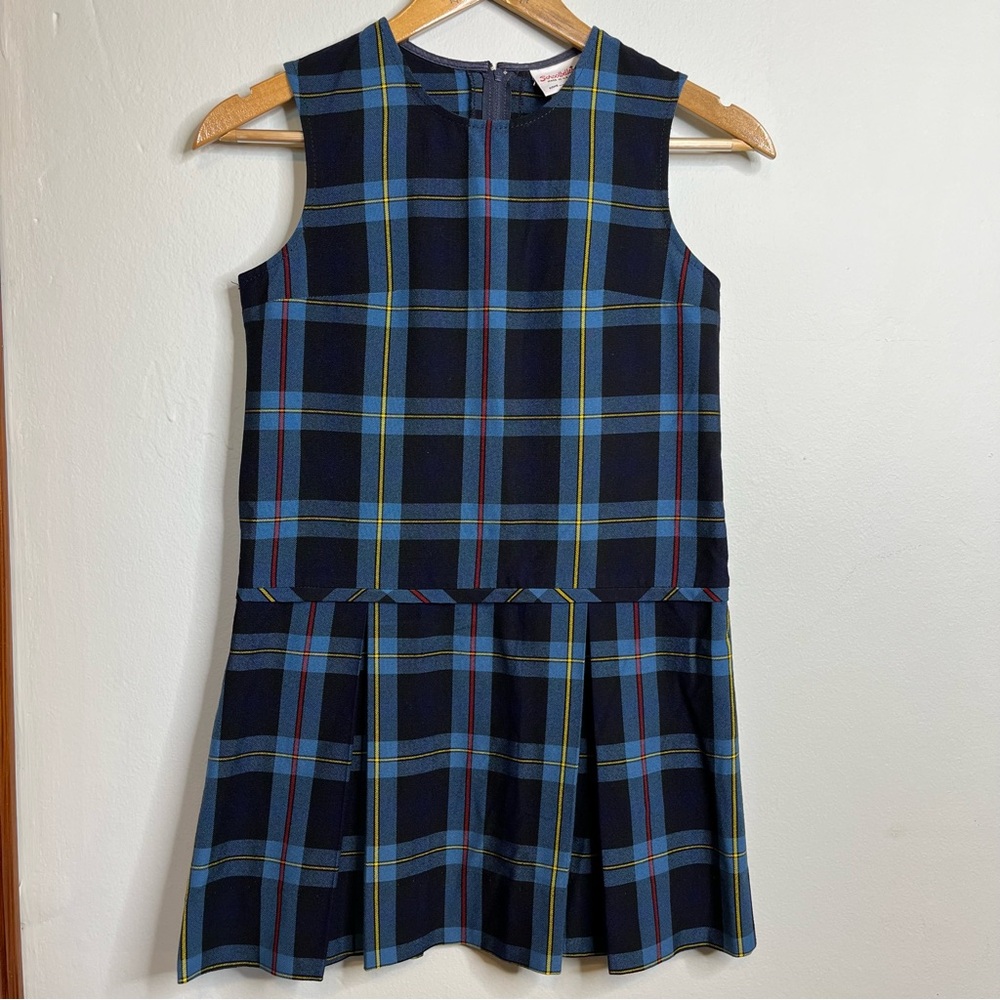 Schoolbelles 8 Tall Navy Plaid Uniform Dress VGUC